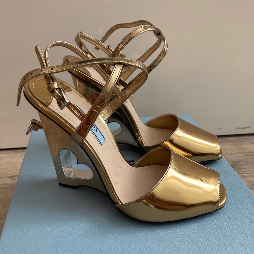 NEW PRADA
Heart-cutout Wedge 110mm Sandal